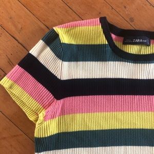 ZARA knit striped tee
